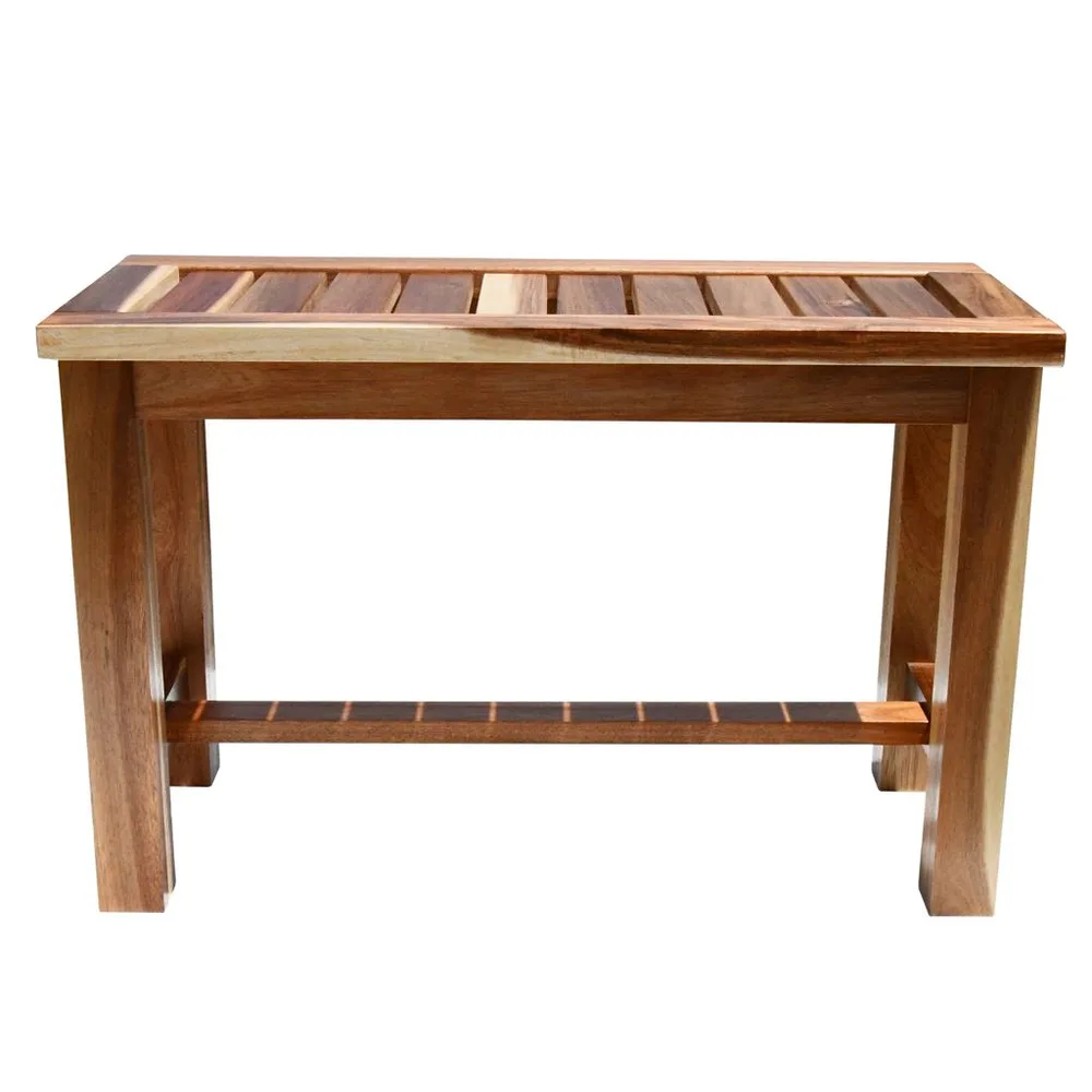 ספסל עץ טיק מלא לישיבה במקלחת מיועד לחדרים רטובים רוחב 70 ס";מ דגם אסנל B