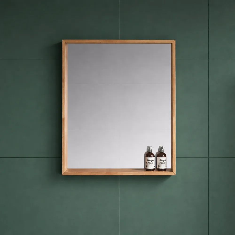 מראה מרחפת לתליה עם מסגרת אלומיניום אל חלד צבע ניקל רוחב 45 ס";מ ובגובה 60 ס";מ דגם 682C