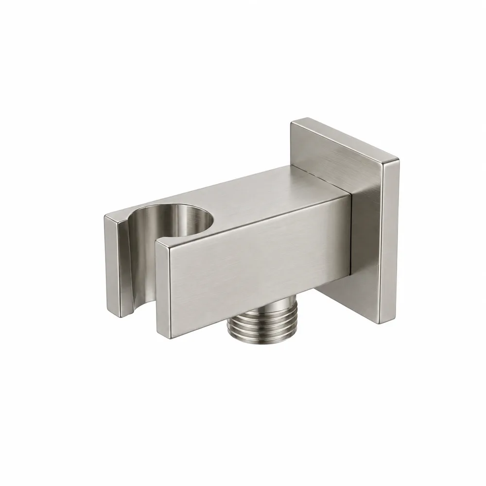 נקודת מים מרובעת עם מתלה עשויה Brass אל חלד מתאימה לחיבור צינור של מזלף צבע PVD ניקל מוברש דגם 205N
