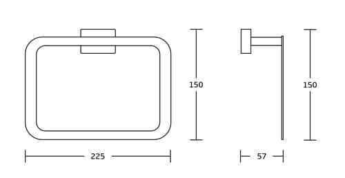 טבעת למגבת Netro עשויה מחומר Brass אל חלד צבע ניקל מבריק תלויה דגם 555C-6
