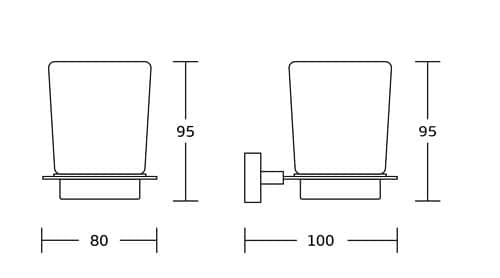 מחזיק כוס למברשות שיניים Netro עשוי מחומר Brass אל חלד צבע שחור מט תלוי דגם 555B-3