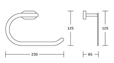 טבעת למגבת Matrix עשויה מחומר Brass אל חלד צבע ניקל מבריק תלויה דגם 666C-6