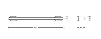 מוט למגבת 54 ס"מ בודד Matrix עשוי מחומר Brass אל חלד צבע ניקל מבריק תלוי דגם 666C-7
