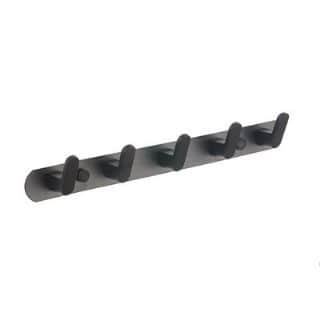 קולב Brass אל חלד מגיע עם 5 ווים לתליה של בגדים, מגבות וכו' צבע שחור מט דגם 1105B