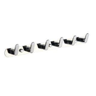 קולב Brass אל חלד מגיע עם 6 ווים לתליה של בגדים, מגבות וכו' צבע ניקל מבריק דגם 1206C