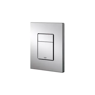 לחצן GROHE גרואה בעיצוב מלבני באמצע מתאים לכל מיכל הדחה סמוי של חברת GROHE גרואה צבע ניקל מבריק דגם 38732000