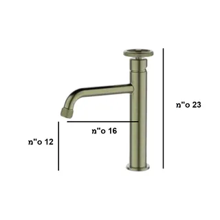 ברז לכיור רחצה מגיע עם פיה קבועה צבע זהב מט דגם SH0701BR