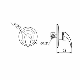 אינטרפוץ 3 דרך צבע ניקל מבריק (מקבלים את החלק הפנימי עם הכיסוי החיצוני והידית) דגם MR0117CH
