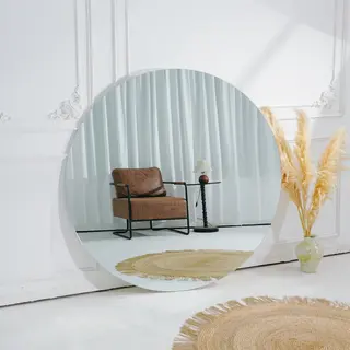 מראת גוף מרחפת עגולה לתליה ללא מסגרת קוטר 120 ס"מ דגם 88018C