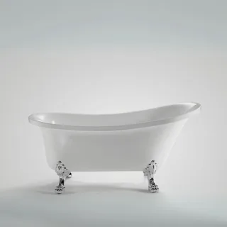 אמבטיה מונחת אובלית עם רגליות לבחירתך עשויה מחומר אקרילי עם פייבר גלאס אורך 150 ס"מ צבע האמבטיה לבן מבריק דגם Mexico 150