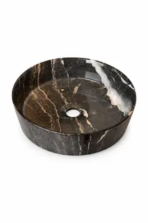 כיור רחצה מונח חרס עגול קוטר 36 ס"מ צבע שיש אפור כהה מבריק דגם OCB020