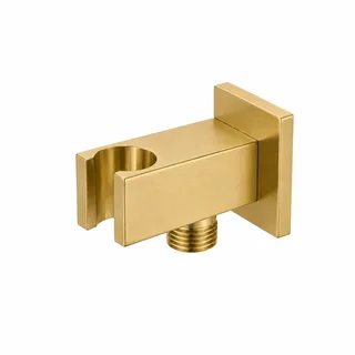 נקודת מים מרובעת עם מתלה עשויה Brass אל חלד מתאימה לחיבור צינור של מזלף צבע PVD זהב מט דגם 205G