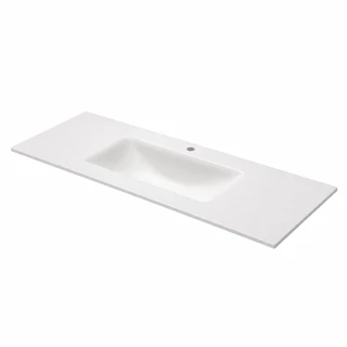 כיור משטח אינטגרלי קוריאן לבן מט רוחב 122 ס"מ ועומק 47 ס"מ דגם דגם קוריאן סינק 122